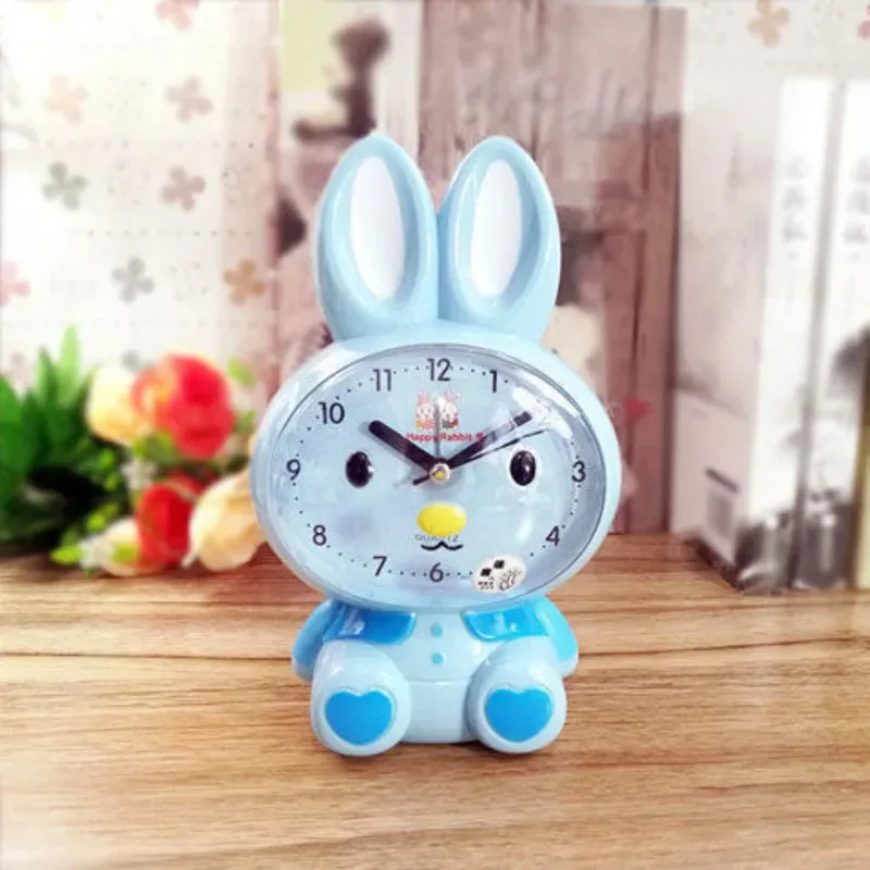 Alarm Clock Student Cute Rabbit Can Talk Voice Mute Nightlight Bedside Bedroom Clock Creative Multi-functional Voice Clock