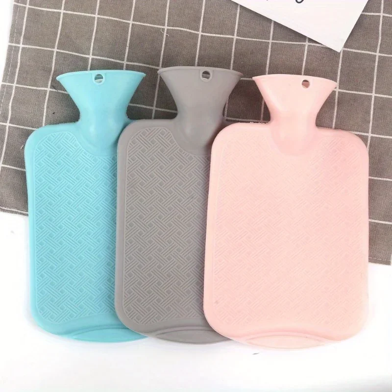 1Pc 1000ml Hot Water Bottle Solid Color Thick PVC Silicone Rubber Hot Water Bottle Irrigation Hand Warmers Warm Palace Warm Bag