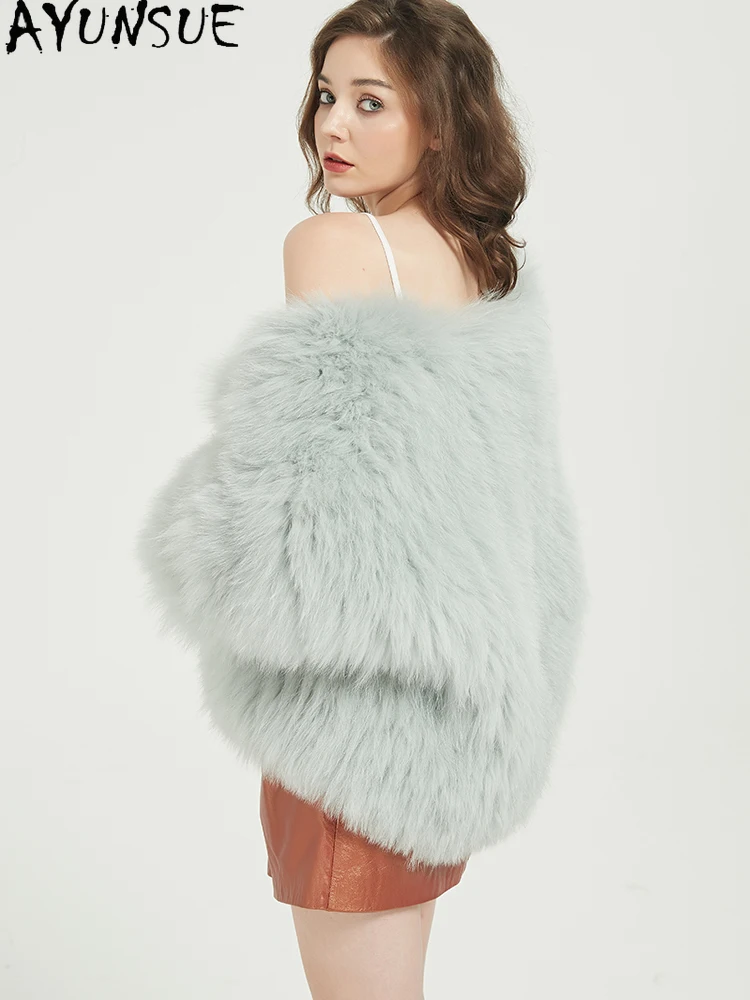 아윤수 폭스 퍼 코트 여성 겨울 의류 2025 따뜻한 리얼 퍼 코트 여성 한국 신상 숏 스타일 코트 여성용 코트