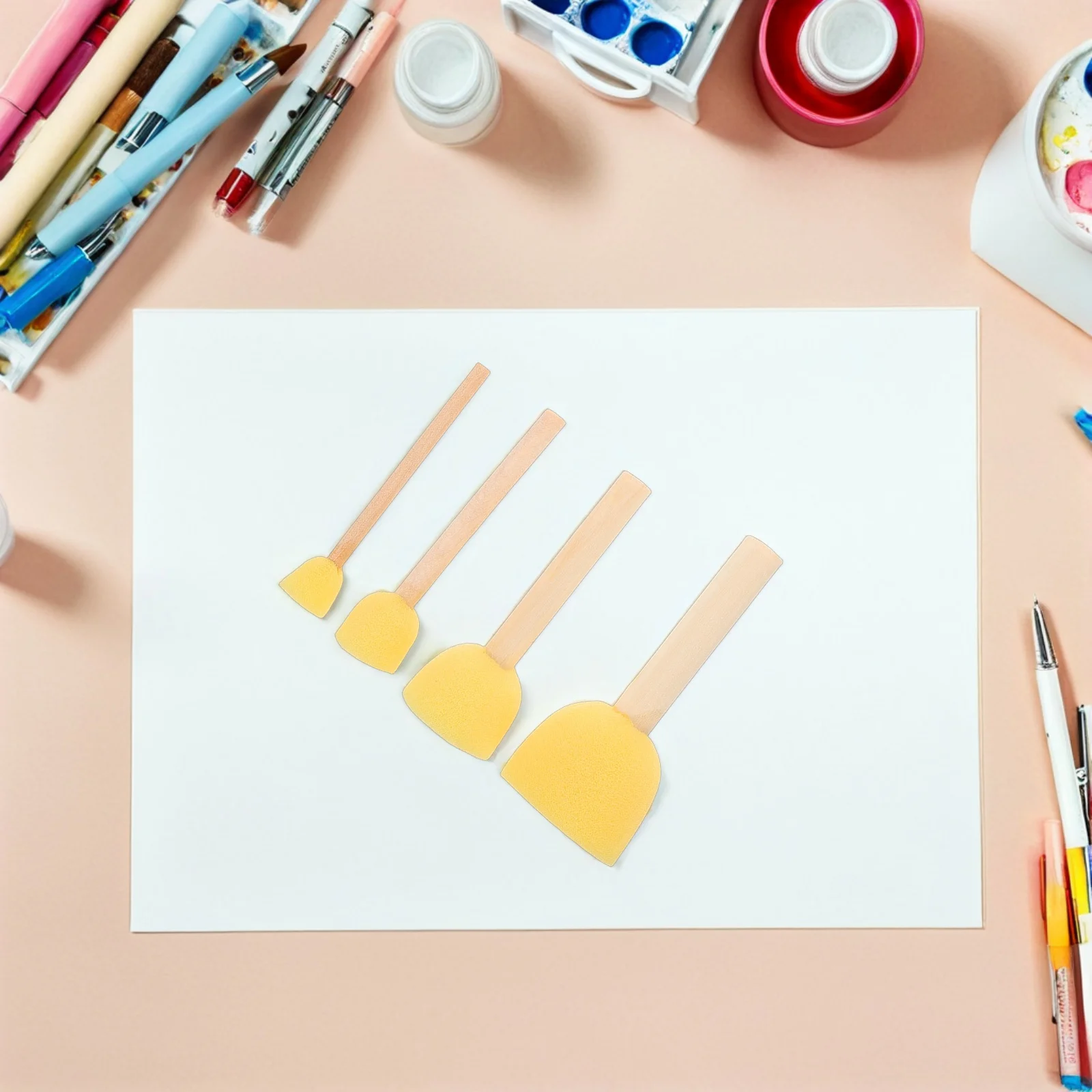 

40 Pcs 's Drawing Set Painting Supplies Watercolor Brushes for Kits Sponges Round Face Learn Tool Craft Painted