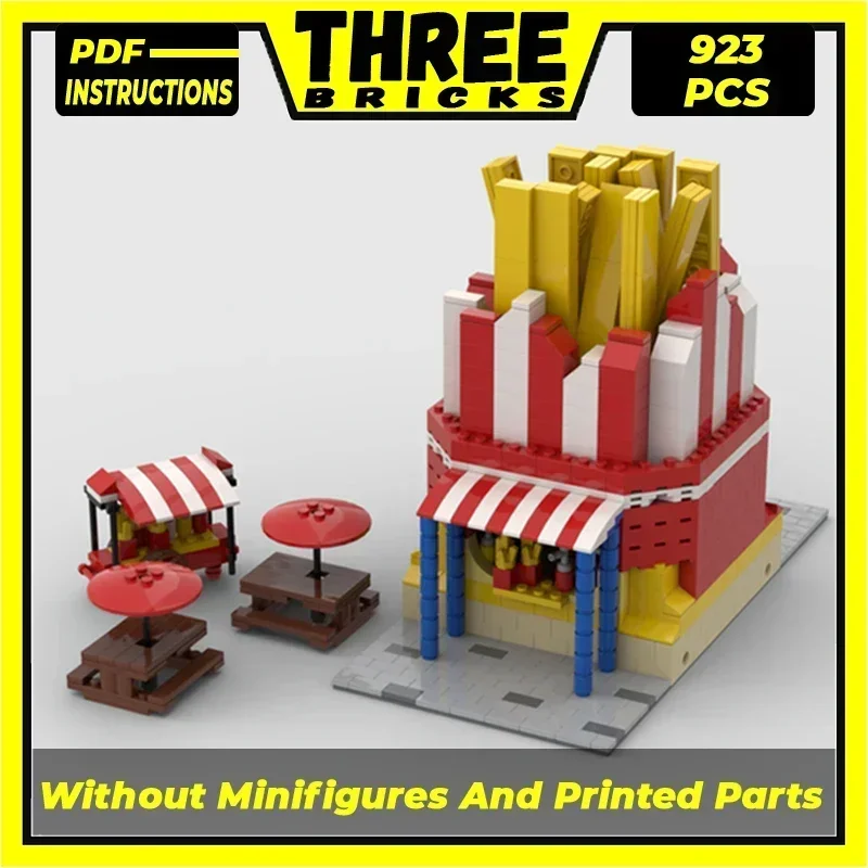 

Moc Building Bricks City Street View Model French Fries Stand Technology Modular Blocks Gifts Christmas Toys DIY Sets Assembly