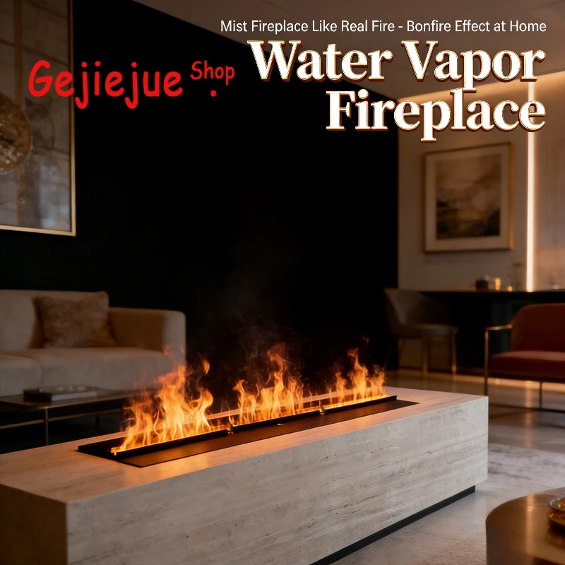 

WiFi Enabled Electric Mist Fireplace App Remote Control & Timer Function Fireplace One-Click Drain & Water Level Alert Fireplace