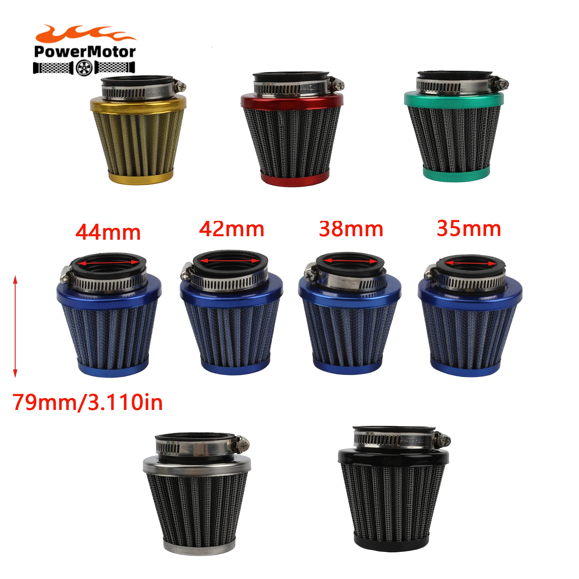 

Motorcycle Air Filters Systems 35mm 38mm 42mm 44mm Universal Motorbike Parts Intake Induction Kit Dirt Pit Bike