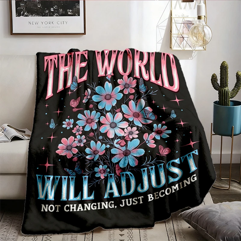 Be You The World Will Adjust Flannel Blanket, Self Love Flannel Throw, Pride Month, Trans Pride Cozy Blanket, LGBTQ