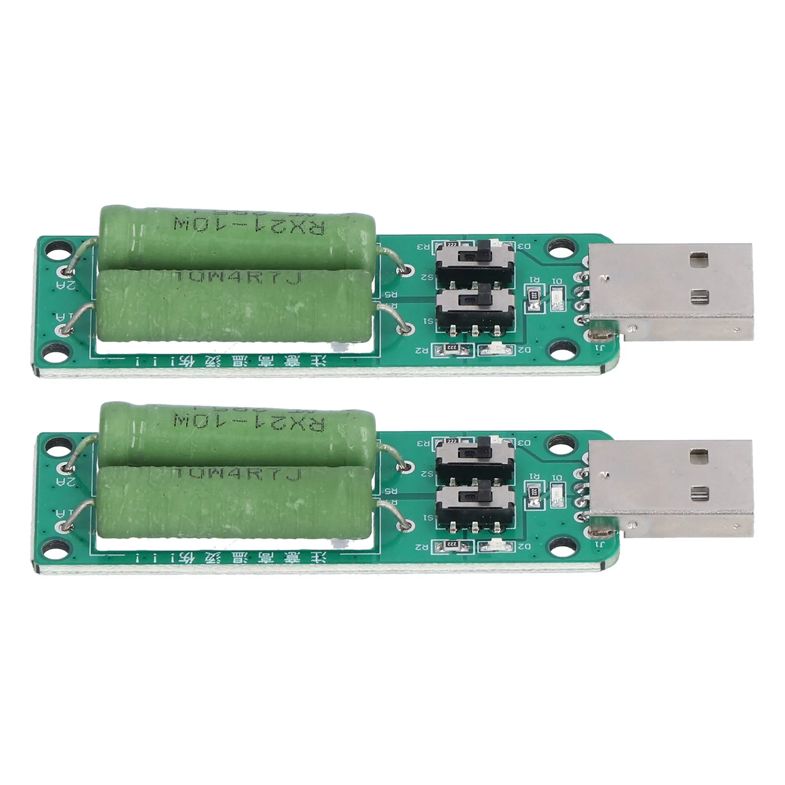 ZK30 	2Pcs USB Load Tester Adjustable Resistor Electronic Test Module 1A 2A 3A Discharge Accessory