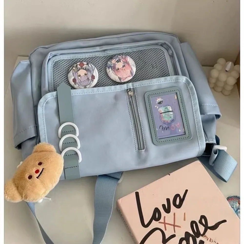 

Японская прозрачная сумка-кроссбоди Harajuku большой вместимости в стиле Y2K, корейский стиль, школьные сумки для девочек, итабэг с доской для значков DIY