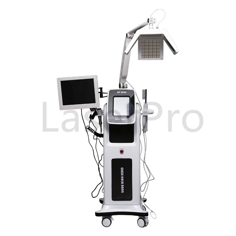 Professional Red Light 650nm Diode Laser Therapy Device Air Cooling Pdt LED Hair Regrowth Growth Hair Loss Treatment Machine