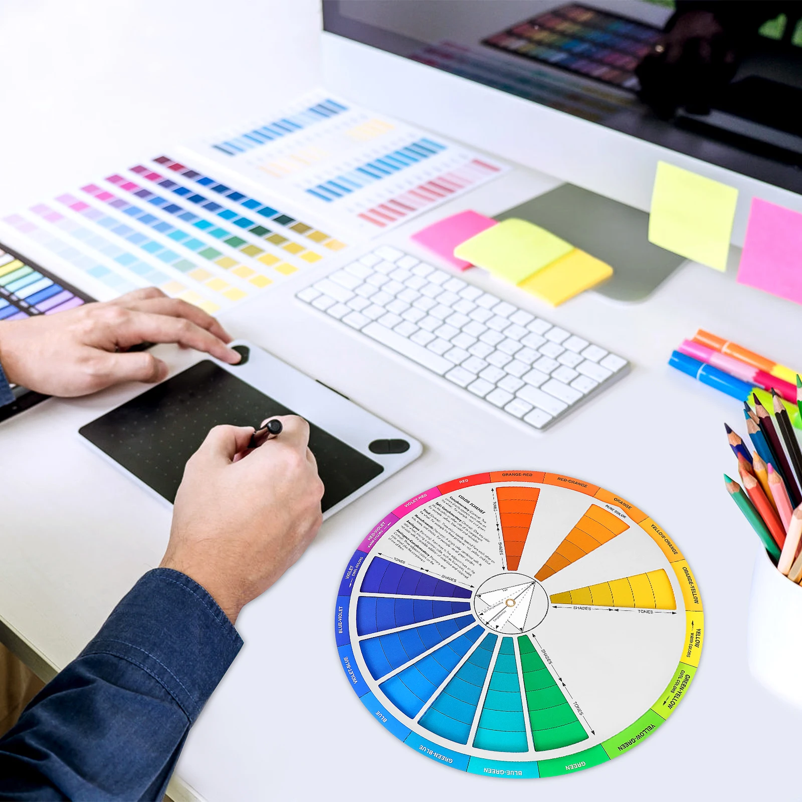 

Color Card Wheel Learning Tool for Clothing Paint Mixing Painting Drawing Charts Artists Practical