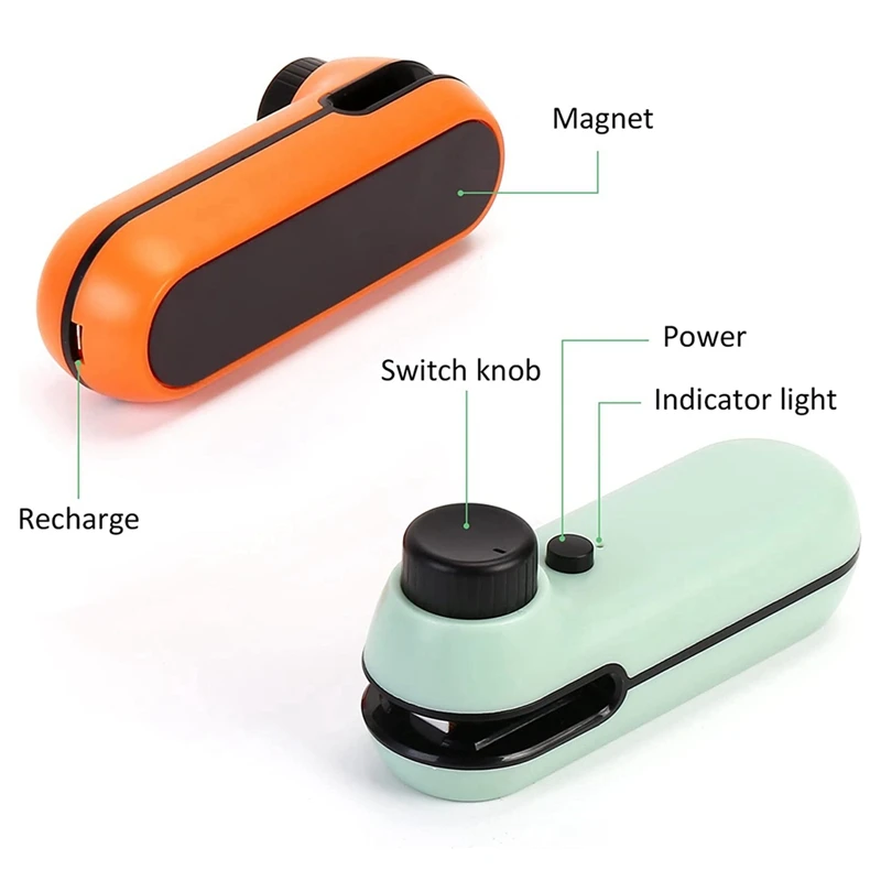 Mini sellador de bolsas portátil multifuncional con máquina selladora de bolsas de mano magnética suave