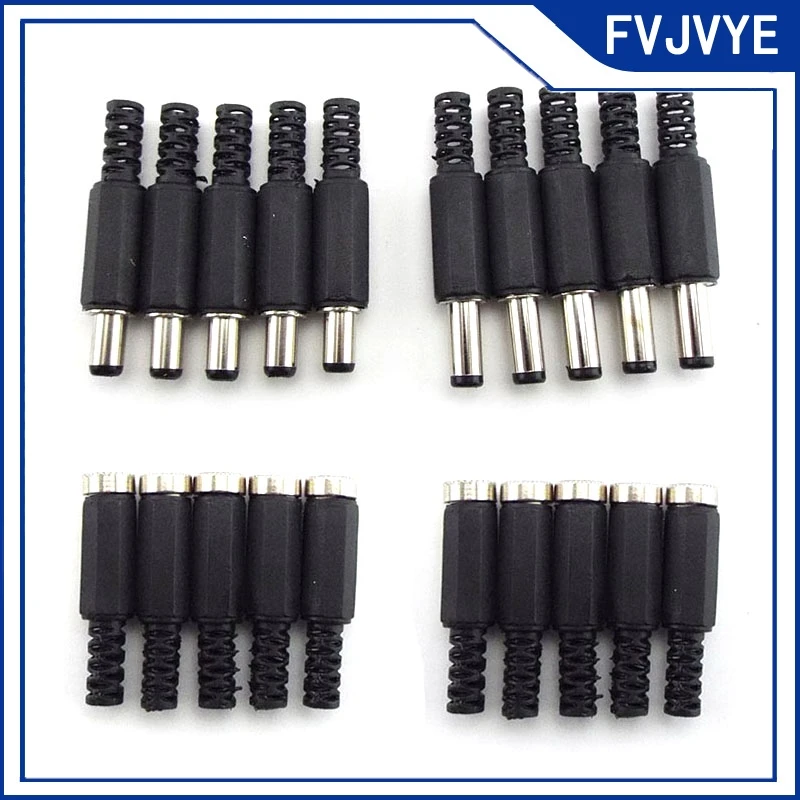 DC Power Plug Connectors 5.5mm X 2.1mm & 5.5x2.5mm Female Male Jack Socket Adapter Wire product photo