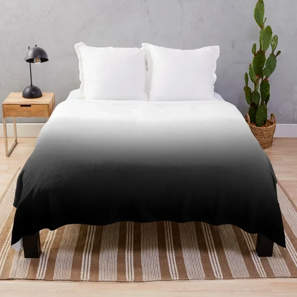 

Black Ombre Gradient Throw Blanket Stain Resistant Cozy Warm Blanket