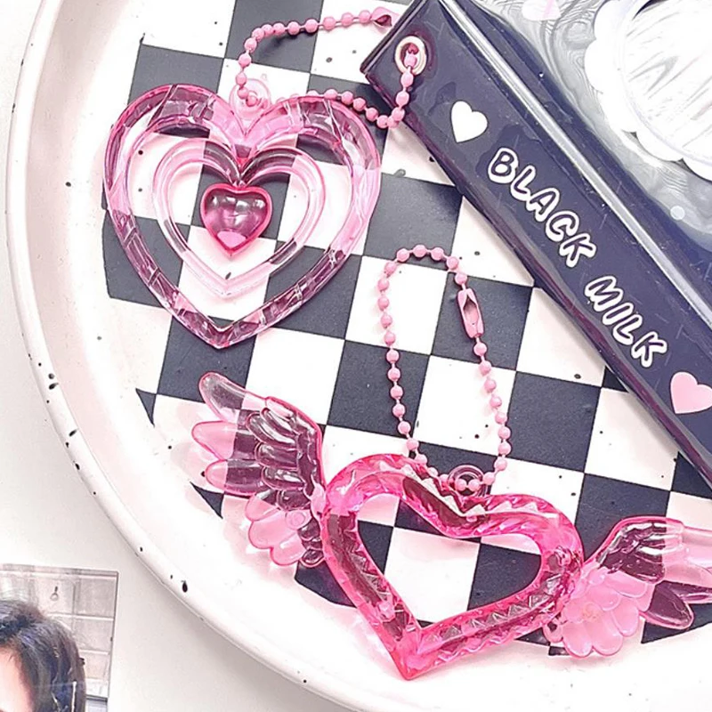 Hollow Heart Pendants Photo Album Decoration Key Chain Album Pendant Keychain Keyring Bag Key Decoration