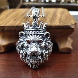 2023 New Real Solid S925 Silver Jewelry Punk Personality Domineering Lion Head Stylish Man Pendant