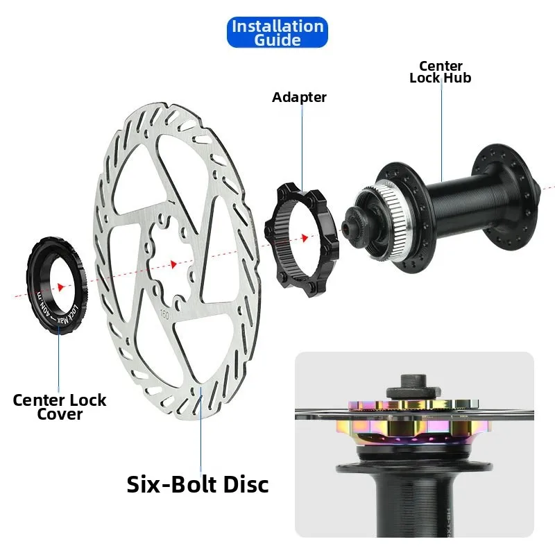 AliExpress NONE Centerlock To 6 Bolt Disc Brake Adapter 6061 Aluminum Hub Converter For Mountain Road Bike Cycling Parts Black Multicolor