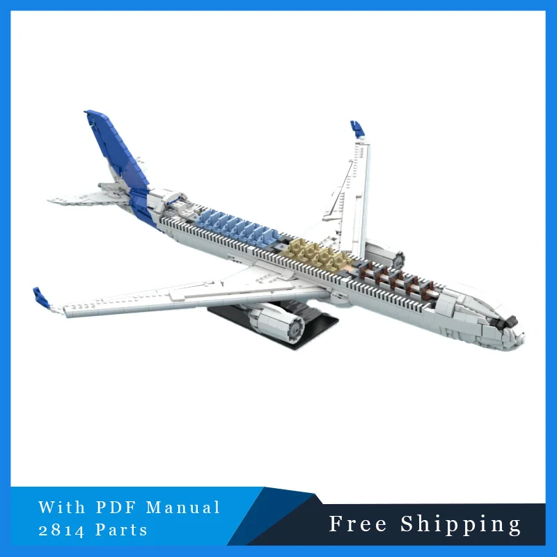 

2814PCS Popular City Civil Aviation Aircraft Technology Modular MOC Building Block Model Puzzle DIY Assembly Toy Christmas Gifts