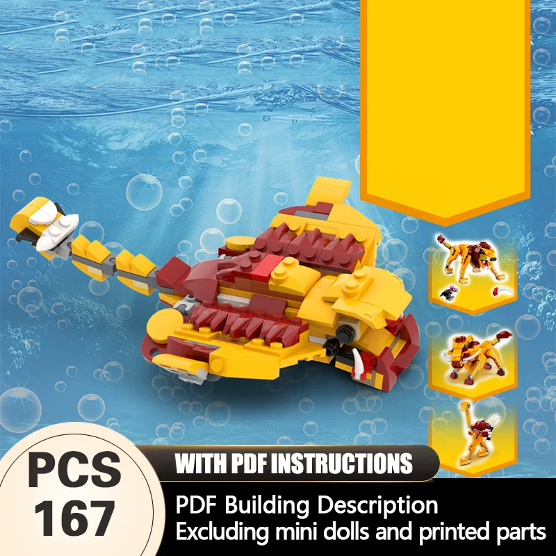 

Creators Animal Series Model MOC Building Bricks 4-In-1 Dragon Tank Modular Technology Gifts Holiday Assemble Children Toys Suit