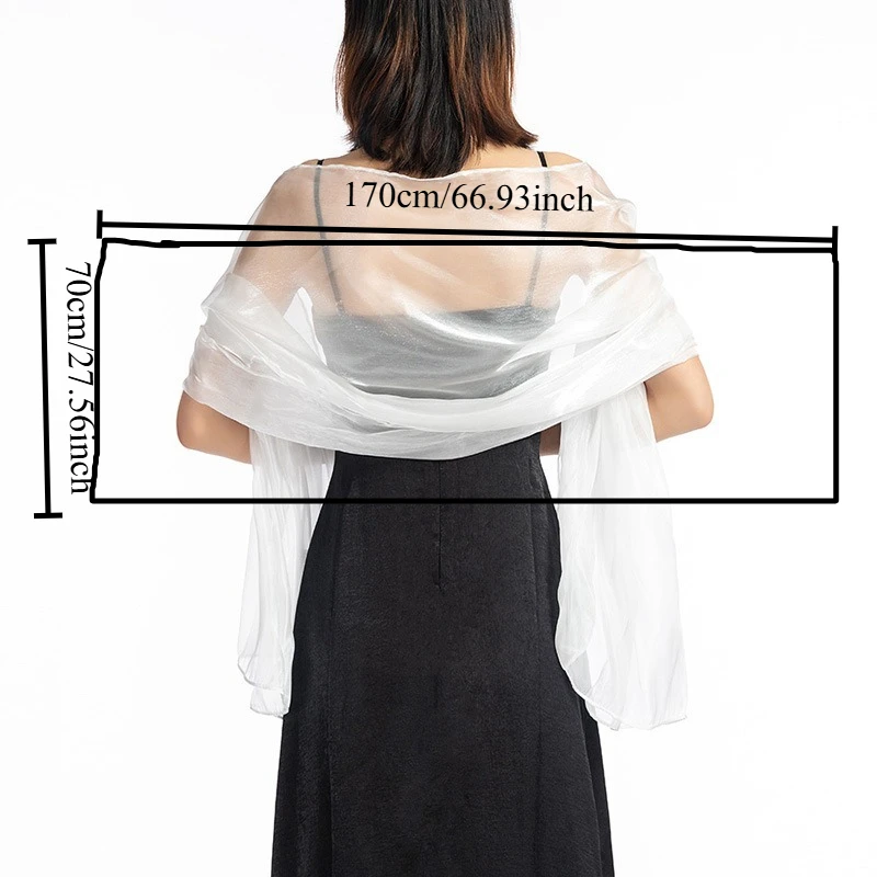 Elegant Solid Color Shawl for Wedding Bridesmaid Evening Party Dress Fashionable Soft Shawl Scarf for Formal Occasions view 4