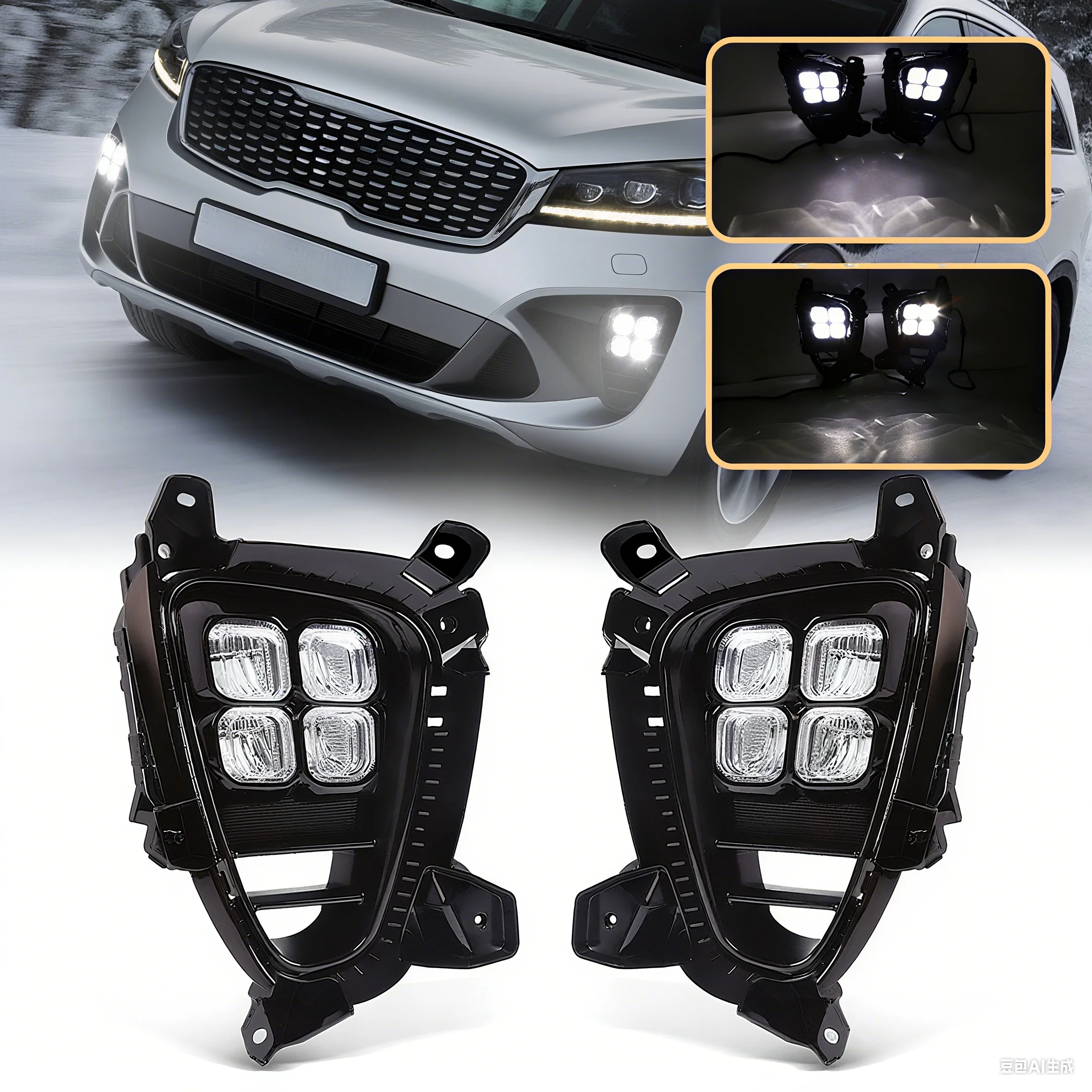 

Светодиодные противотуманные фары DRL для KIA Sorento LX EX 2019 2020 дневные ходовые огни США/корейская версия, светильник переднего бампера, аксессуары 12 В