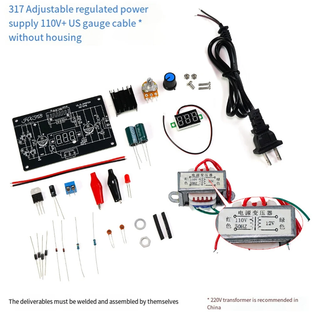 

Aug. LM317 Adjustable Regulated Power Supply DIY Kit LM317 To DC 1.25-12V Stabilized Power Supply Laboratory
