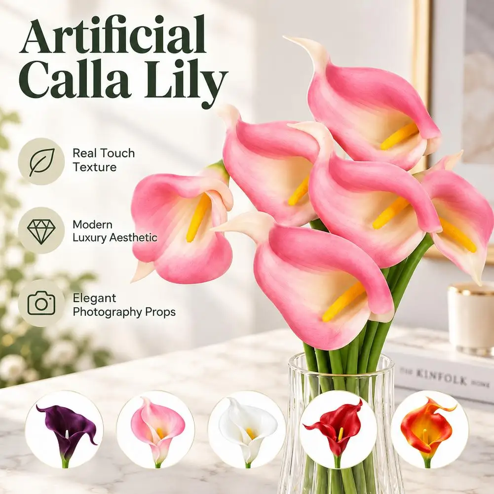 Artificial Flowers Calla Lily Home Decoration Living Room Table Flower Arrangement Party Wedding Bouquet Calla Flowers