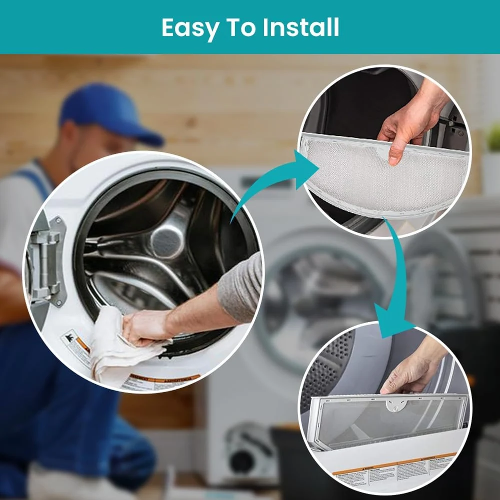 ABXHH 2 パック WE03X23881 ステンレススチールドライヤー糸くずフィルター交換用 GE/ホットポイント GTD42EASJ2WW ドライヤー糸くずスクリーントラップ