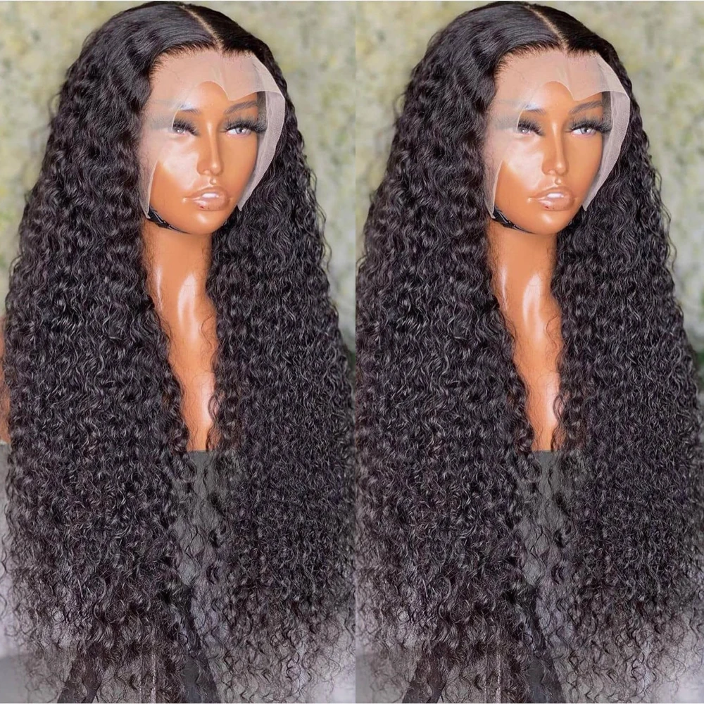 13x6 Hd Lace Frontal Wig Curly Human Hair 40 Inch  Hair Deep Water Wave Lace Front Wig Loose Deep Wave Wigs For Brazilian Women