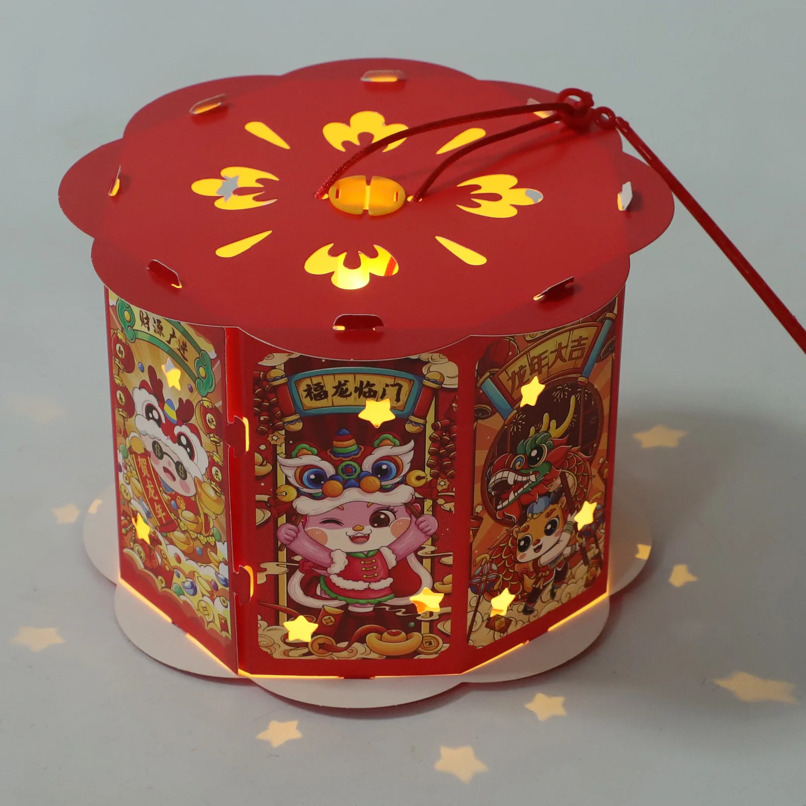 

Luminous Diy Lantern Material Kit New Year Glowing Paper Handheld Lantern Double Layer Portable Festival Decorative