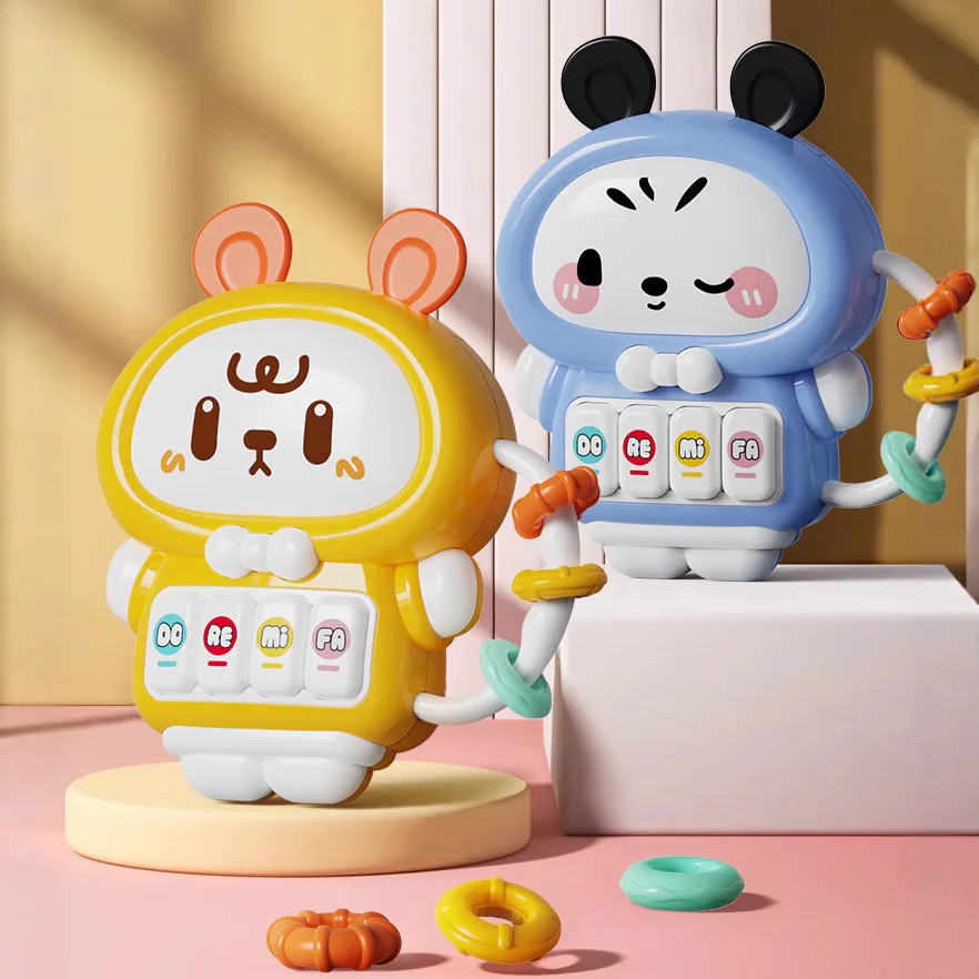 

Детская головоломка для раннего образования, милый кролик, многофункциональный музыкальный инструмент, пианино, обучающие игрушки для пальцев для детей