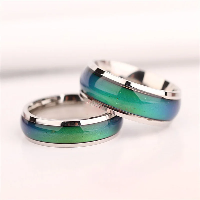 Ringe mit wechselnder Farbe, Edelstahl, Stimmung, Emotion, Gefühl, Temperatur, Ringe für Frauen, Männer, Paare, glasierter Ton, feiner Schmuck, Geschenke – Detail 9