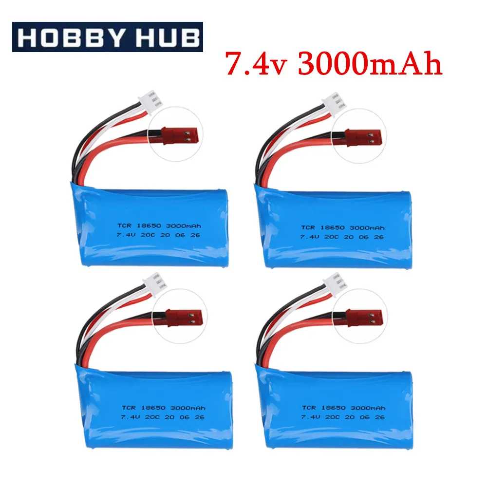 7.4V 3000mAh 2S 18650 batteria lipo per telecomando elicottero auto barche giocattoli parti aggiornamento 7.4V 20C 3000mAh batteria Li-po Jst