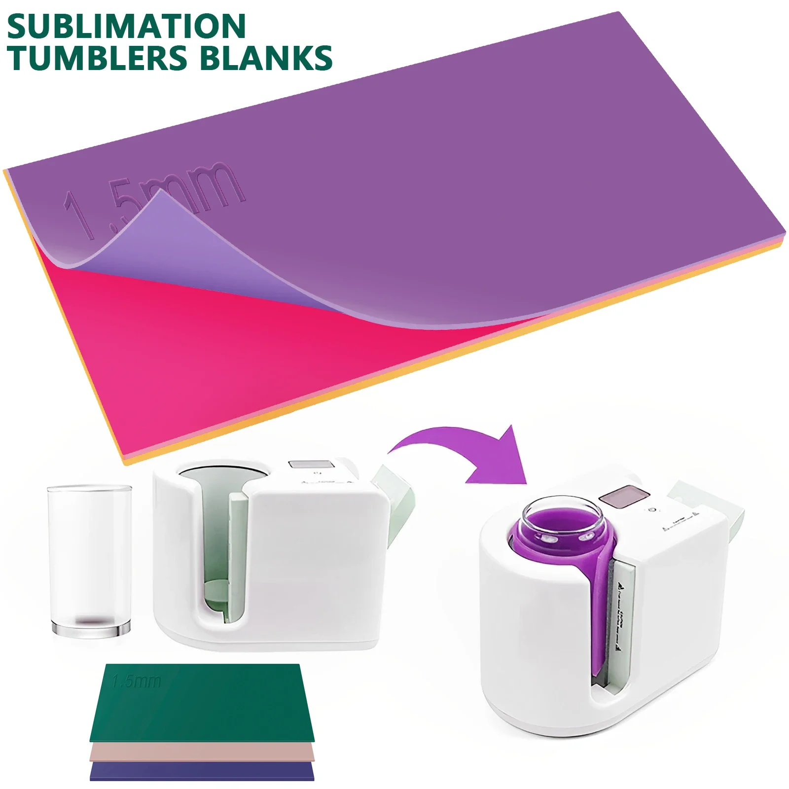 

3Pcs Sublimation Tumbler Wrap in 3 Thickness Silicone Mug Tumbler Wrap for Mug Press Machine 20/16/12OZ Mug for Heat Press
