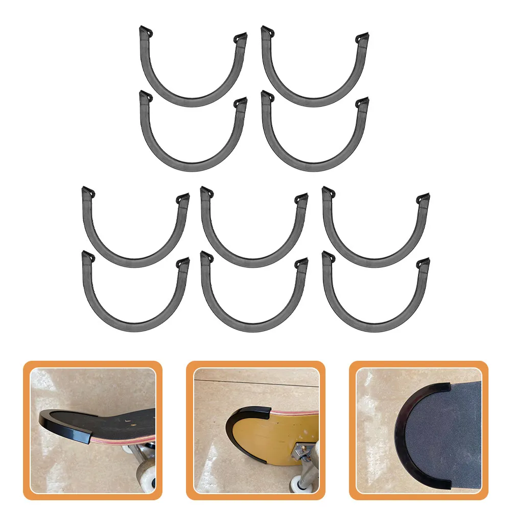 

5Pairs U-Shaped Skateboard Deck Protector Heavy Duty Plastic Bumper Strip for Longboard Edges Protection Scratch Resistant