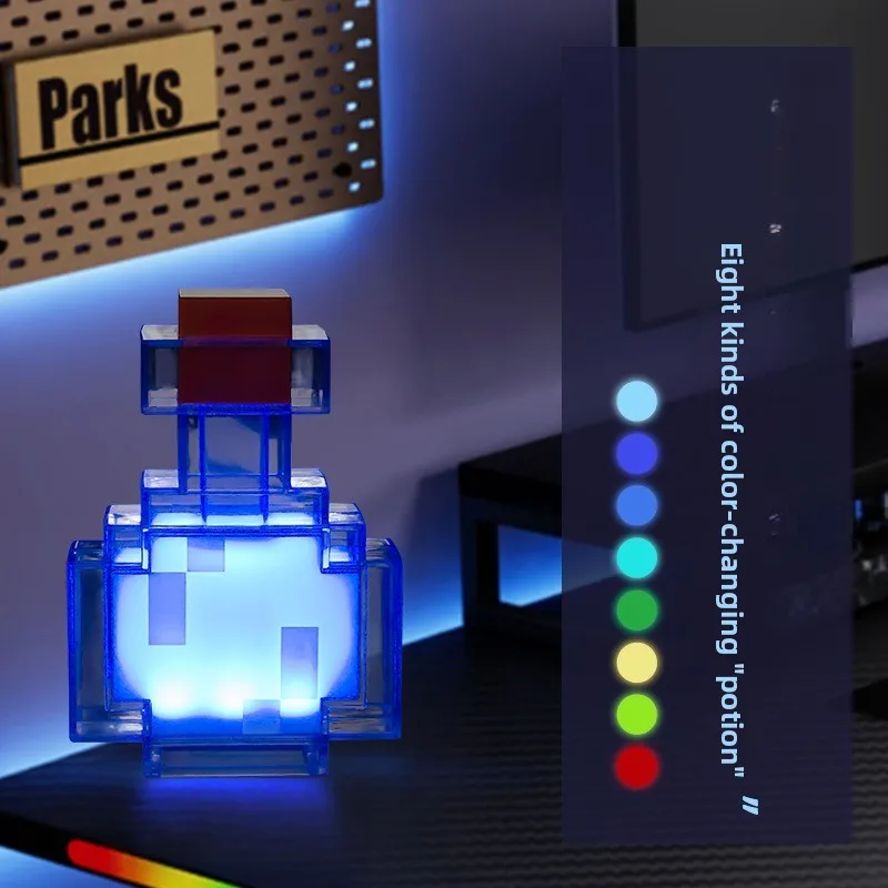 

MC Peripheral Toy Gift Decorative Light Color-changing Medicine Bottle Model Night Light for E-sports Room Study Ornament