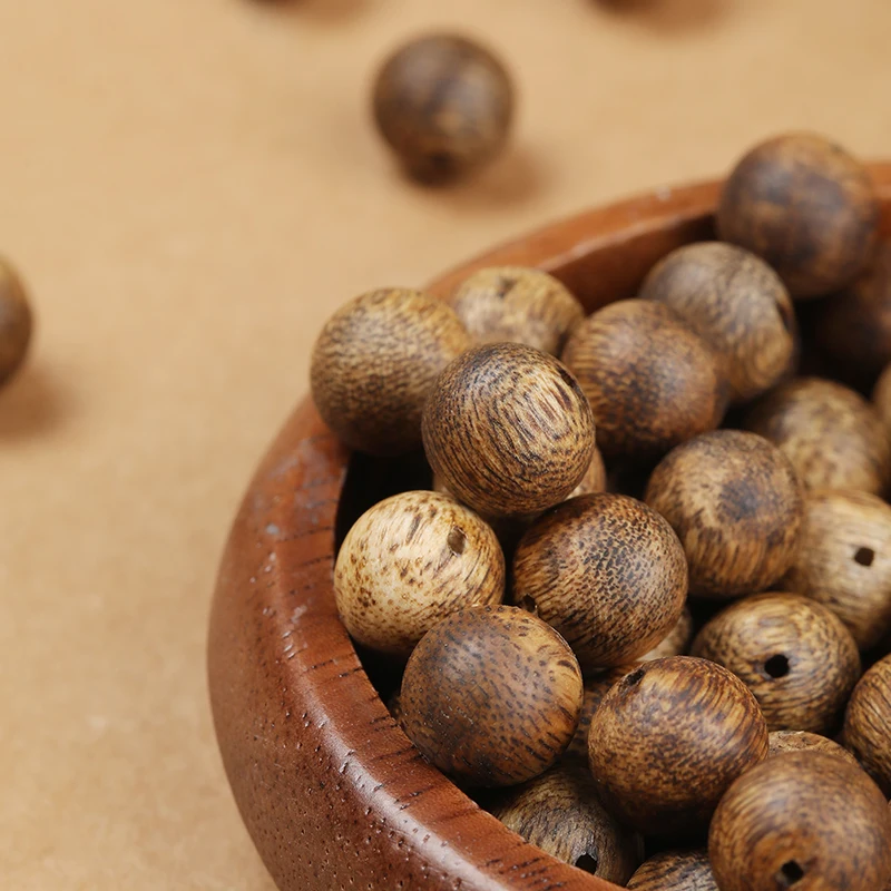 1Pc Natural Agarwood Wood Bead Round Loose Spacer Wooden Bead 6 8 10 12 14mm for Jewelry Making DIY Bracelet Necklace Accessory
