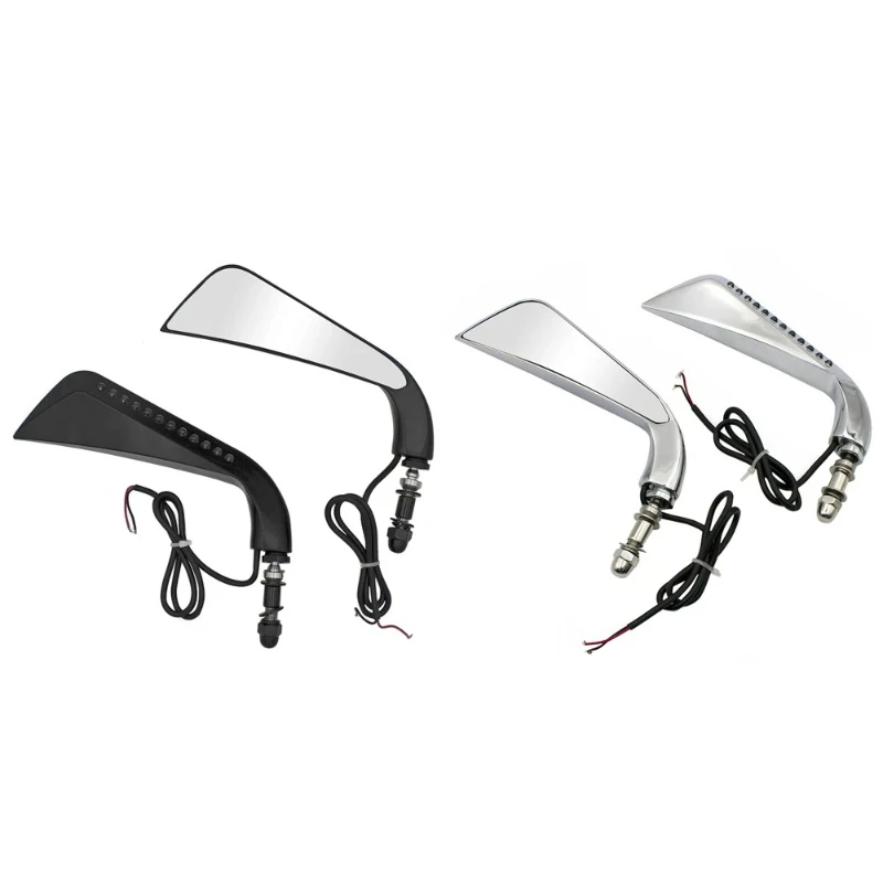 

SH-163 Universal Flowing Light Rearview Mirror for Harley, Premium High-End Motorcycle Styling Accessory