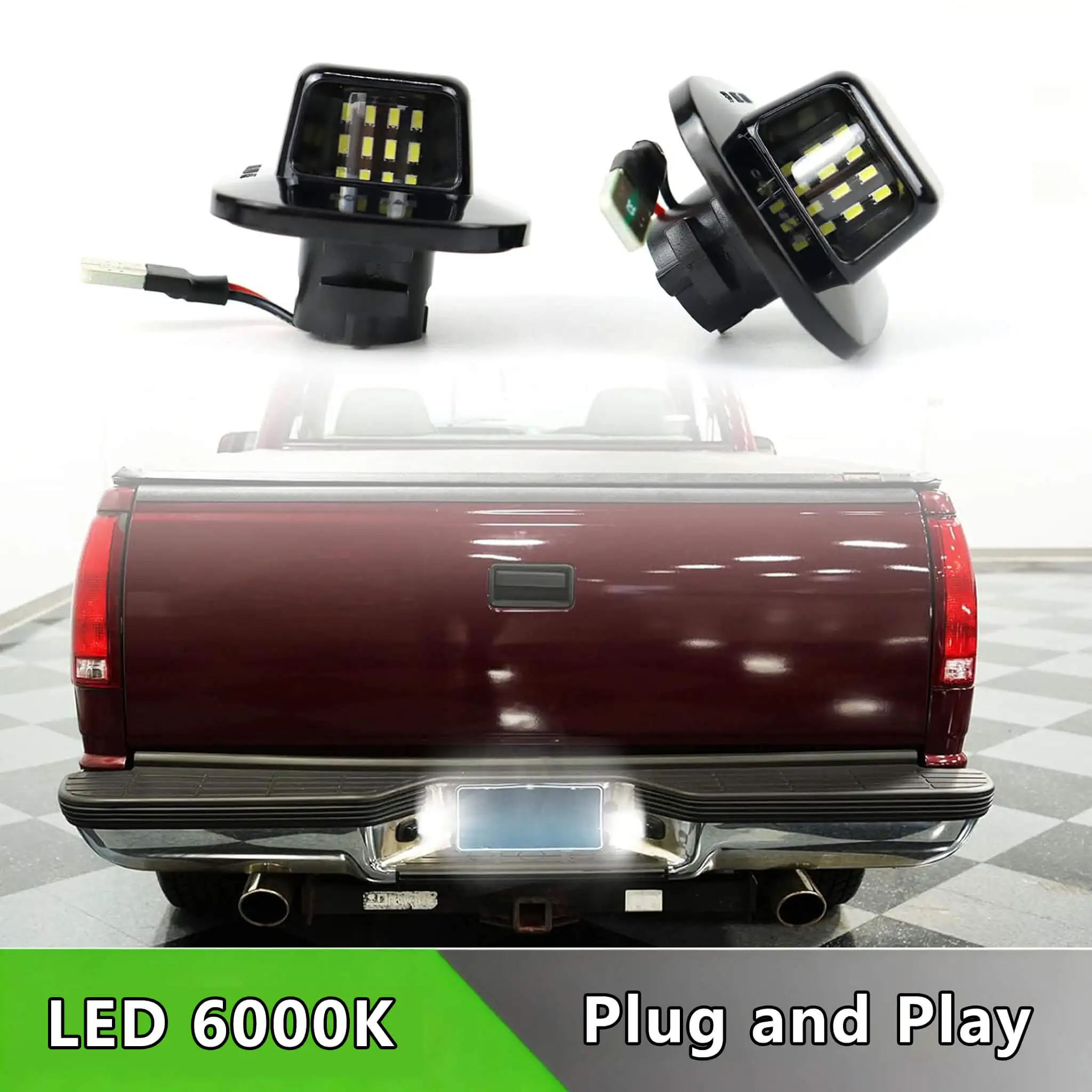 

for 1988-1999 Chevy C1500 K1500 Silverado Sierra Pickup Tahoe Yukon Blazer S10 Sonoma S15 LED License Plate Light Lamp Assembly