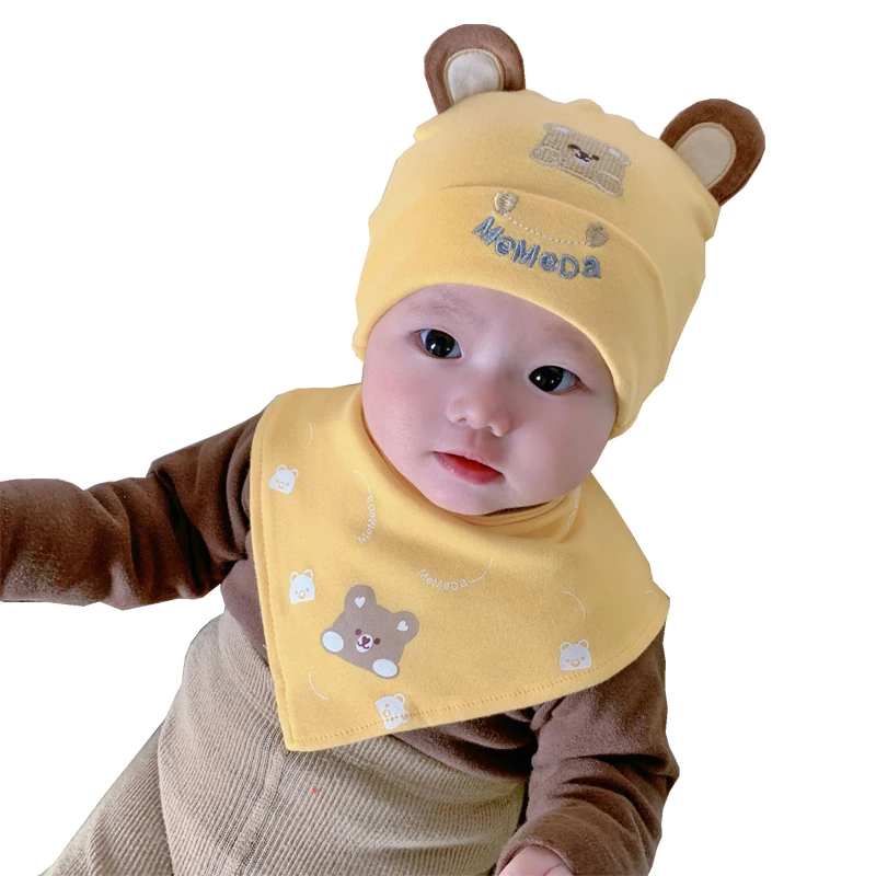 New Baby Beanie Autumn Winter Newborn Baby Hat for Girls Boys Cotton Baby Cap Scarf Set Soft Infant Toddler Bonnet Hats