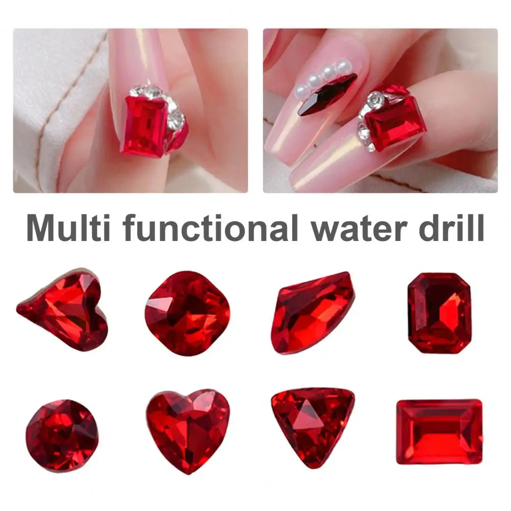 10Pcs Nail Heart Glass Rhinestones Artificial Crystal Nail Manicure Rhinestones Nail Embellishments DIY Crafts Jewelry Making