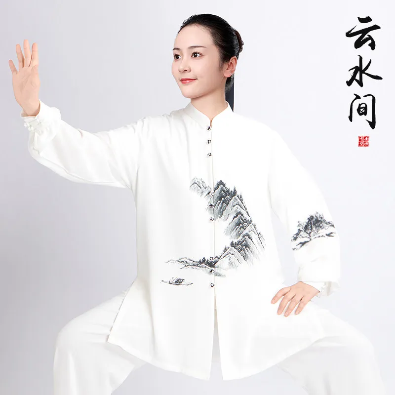 Tai Ji Suit Female   Performance Competition Gradient Eight Sections Brocade Exercise Clothing Men's Long Type Chinese Style