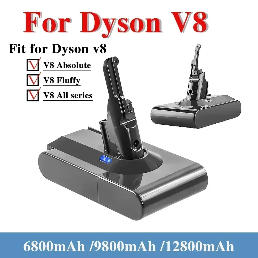 Batterie de remplacement 21.6V 12800mAh pour aspirateur à main sans fil Dyson V8 Absolute, batterie Dyson V8