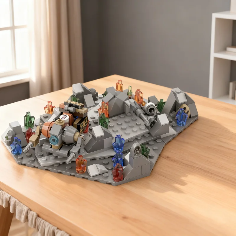 202pcs MOC Power Miners Diorama Model Building Blocks Architecture Craft Collection Art Display Creative Brick DIY Assemble