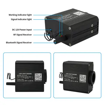 全新 16W 閃爍 RGBW 光纖星空吸頂燈套裝,智慧型 APP 聲控 LED 引擎,適用於汽車星空光纖燈 8 最佳銷售 星光頂篷套件 - №2