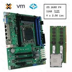 C612 Motherboard Kit Xeon E5 V3 V4 Max DDR4 384GB for Servers Firewalls Vpn Abonnement Virtual Machines Routers 4x2.5GE 10xSATA