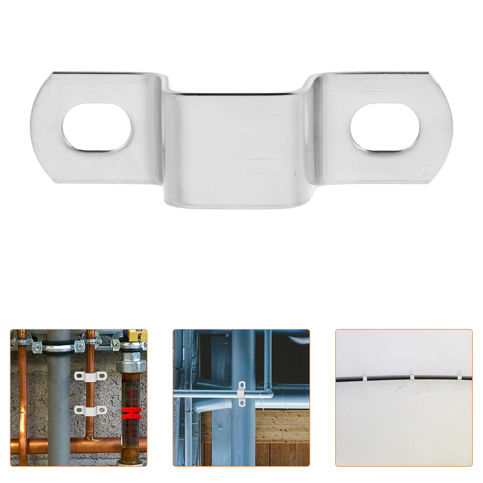 

10Pcs Stainless Steel Square Clamp U-Shaped Tube Clamp Fastener Clips M20x20 Heavy Duty Tube Brackets for Water Tubing Balcony