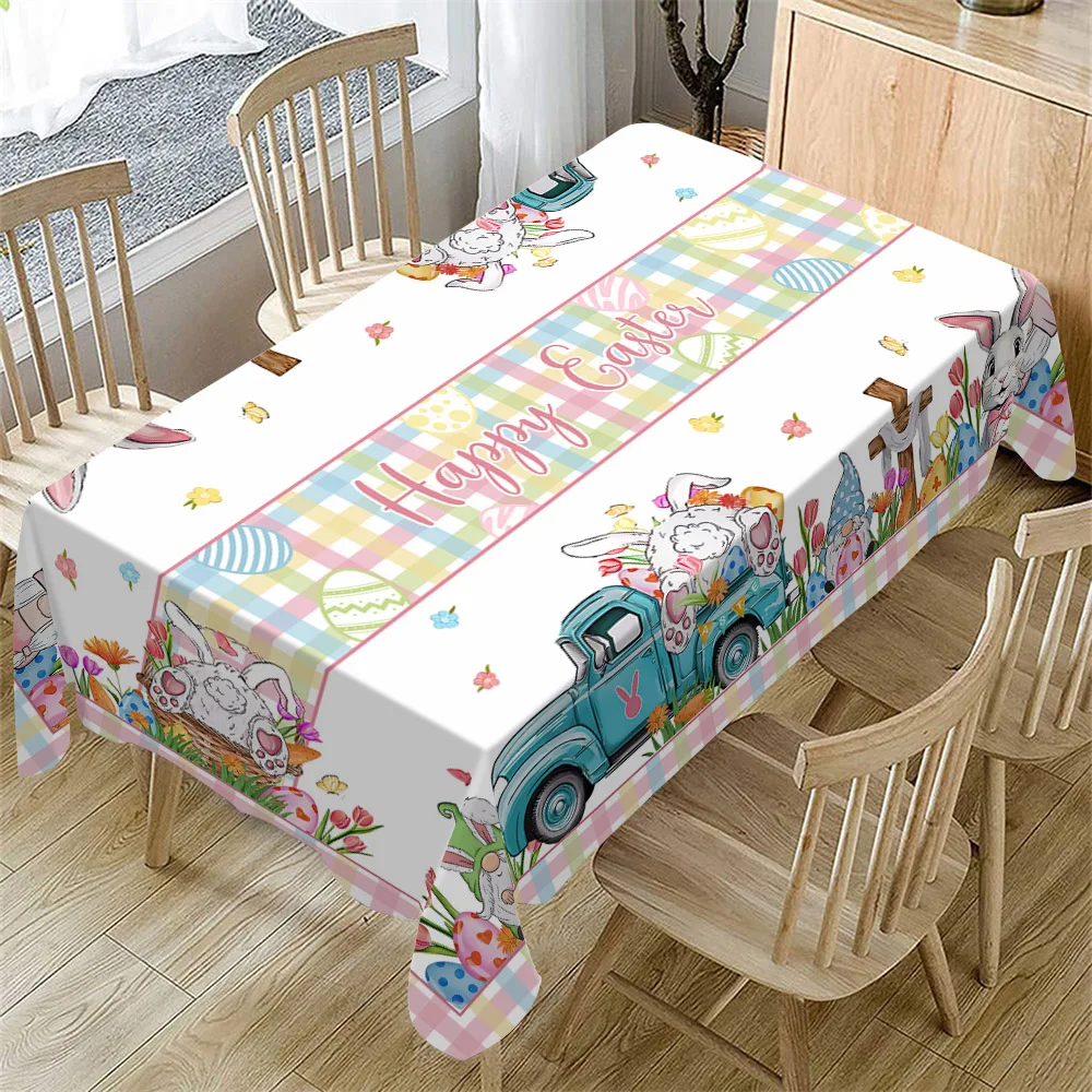 Mantel Rectangular de Pascua, Mantel de Primavera y Verano para Mesa de Cocina, Comedor, Decoración para Fiestas, Picnics y