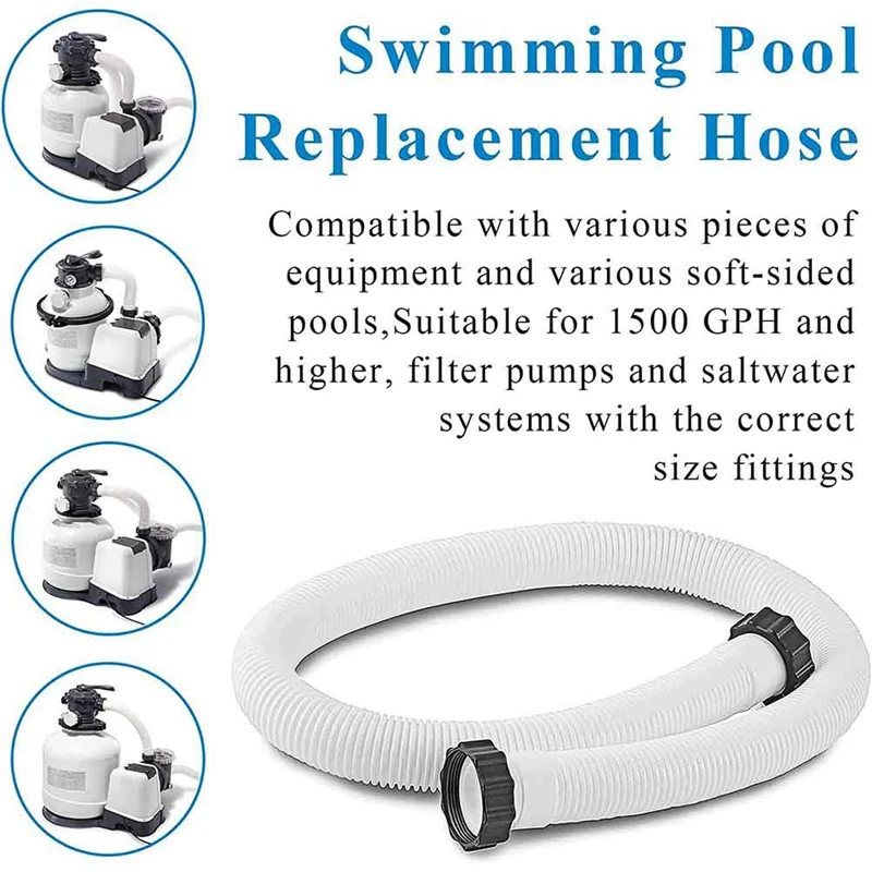 Pool Pump Hoses Adapter PE+EVA As Shown For Above Ground Pools-59 In Long Pool Hoses For Intex Filter Pump Saltwater System