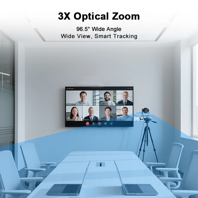 4K Fixed Focus 3x Optical Zoom PTZ Camera Voice PTZ Auto Rotate Tracking Conference Video Camera Classroom Lecture Camera