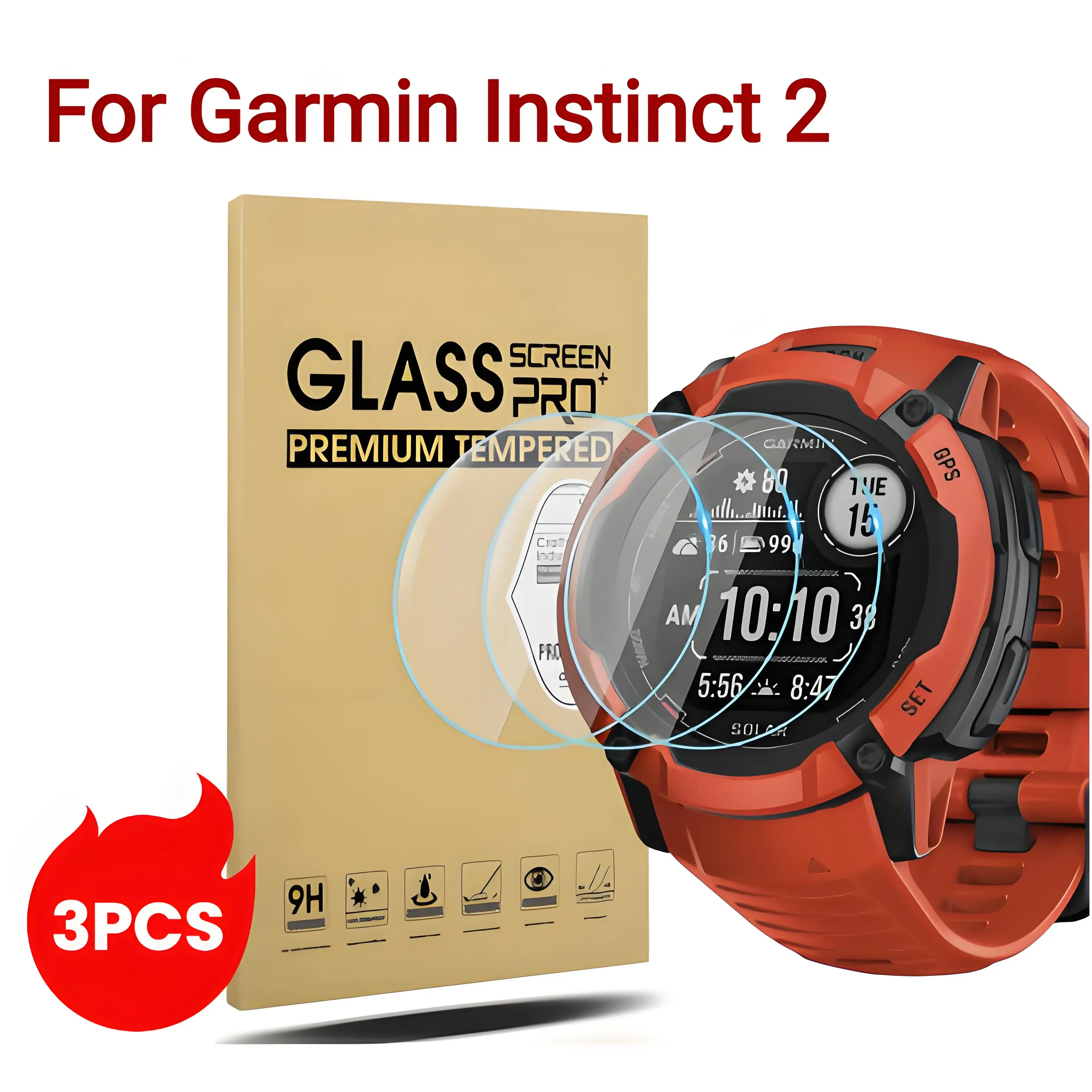 

3pcs for Garmin Instinct 2/Dual, 3 Solar 45/50 mm,3 Amoled 45 mm,E 40/45 mm Screen Protector - Smooth Surface, Durable&Flexible