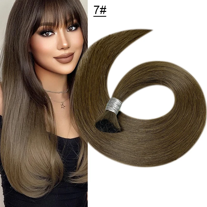Echt haar Bulk Geen inslag Vietnamees haar Maagd Remy Steil haar Bulk 12-30 inch 100g 100% 99j Echte natuurlijke haarverlenging Grijs - afbeelding 1