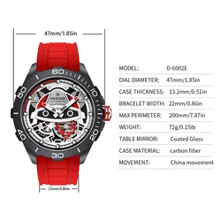 Deesio Men's Watches Casual Automatic Mechanical Wristwatch Carbon Fiber Case Luminous Waterproof relojes de pulsera mecánicos